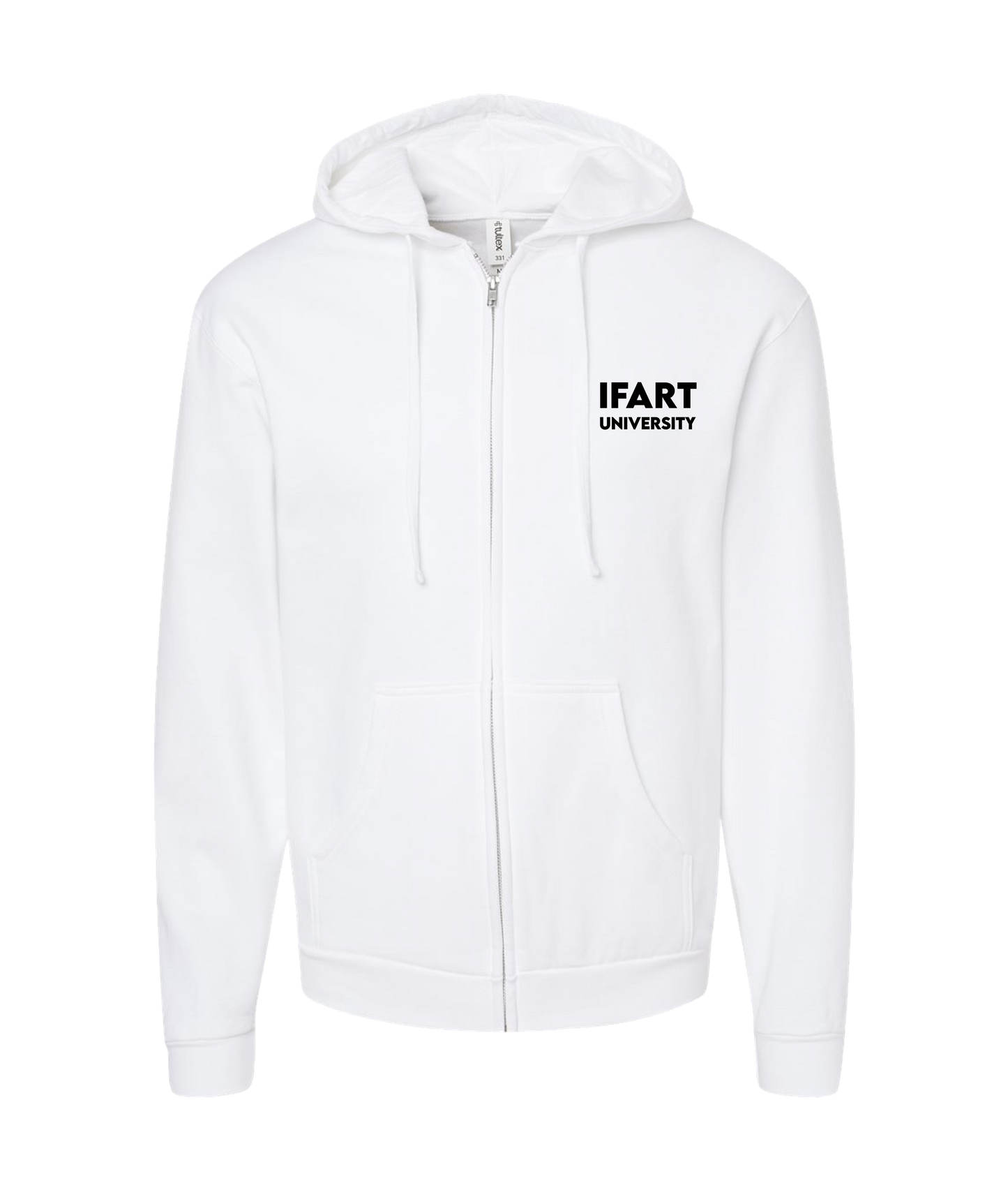 iFart - UNIVERSITY - White Zip Up Hoodie