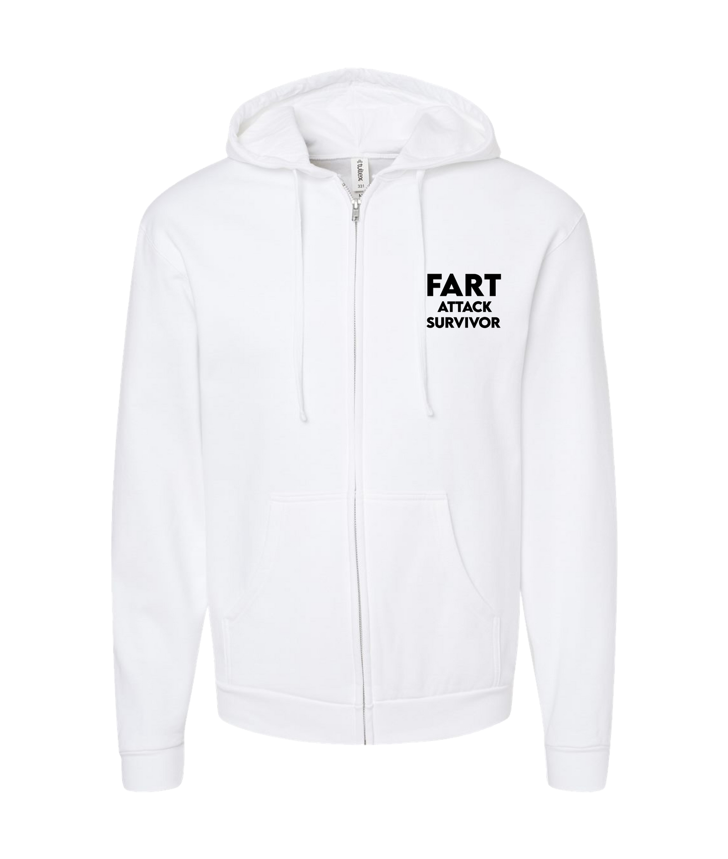 V-IFARTOP - ATTACK SURVIVOR - White Zip Up Hoodie