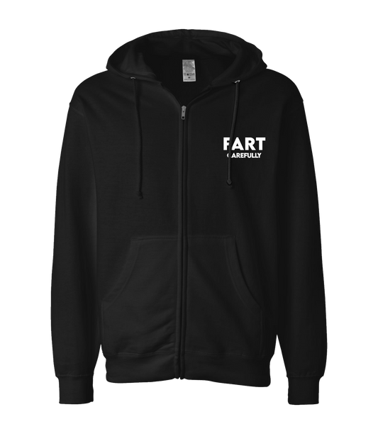 V-IFARTOP - CAREFULLY - Black Zip Up Hoodie