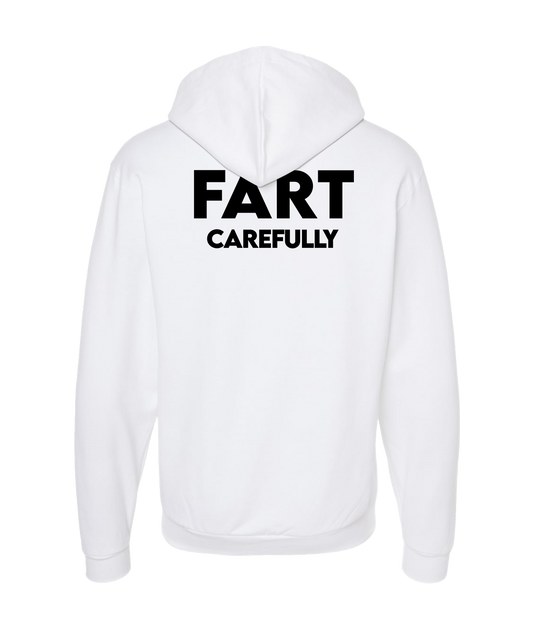 V-IFARTOP - CAREFULLY - White Zip Up Hoodie