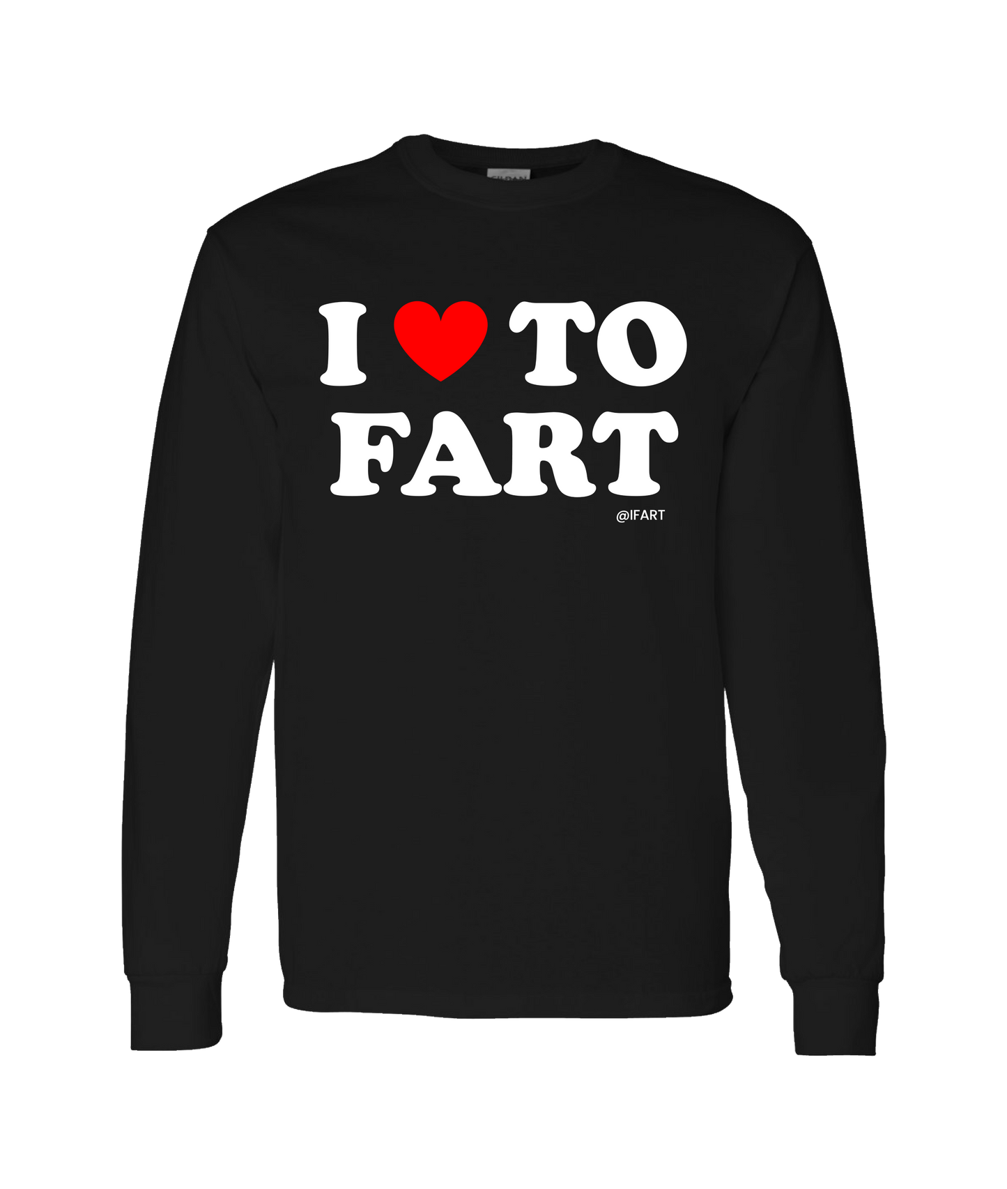 V-IFARTOP - I <3 TO FART - Black Long Sleeve T