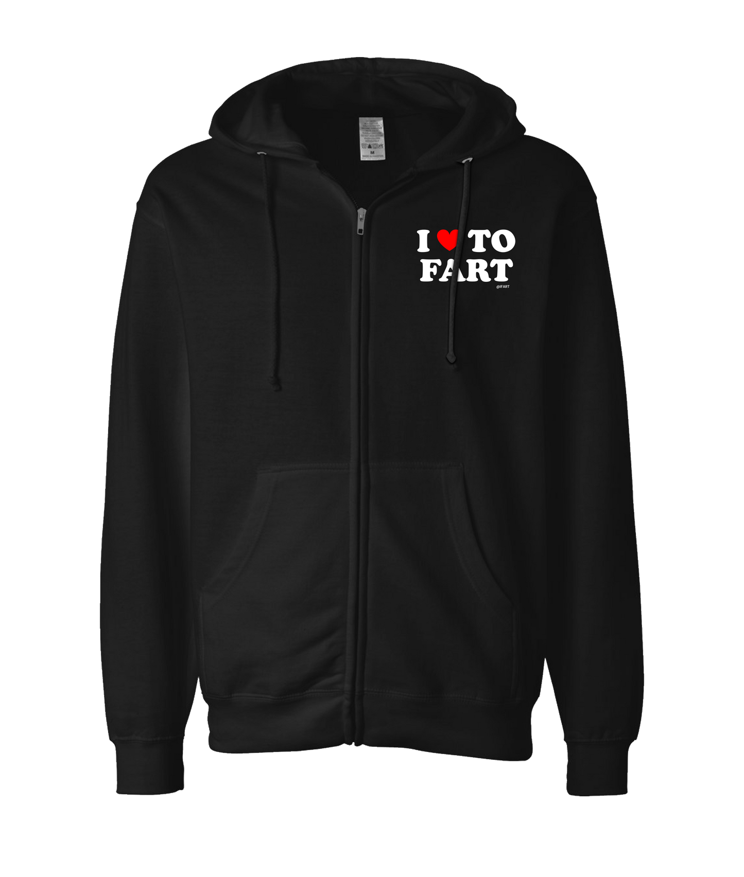 V-IFARTOP - I <3 TO FART - Black Zip Up Hoodie