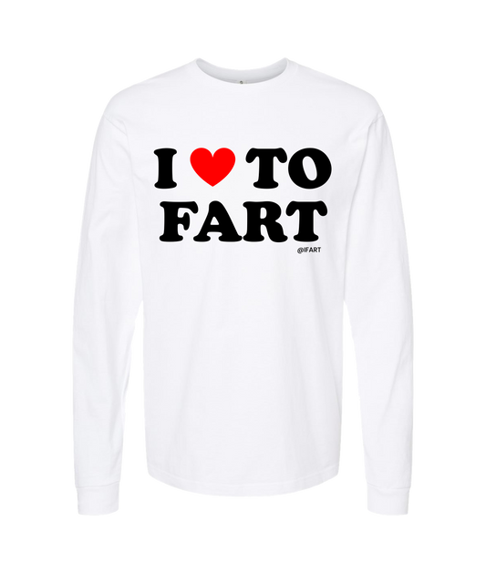 V-IFARTOP - I <3 TO FART - White Long Sleeve T