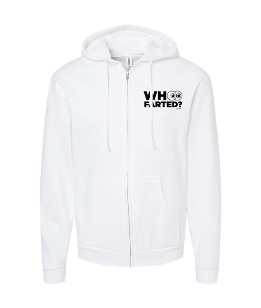 V-IFARTOP - WHO FARTED? - White Zip Up Hoodie