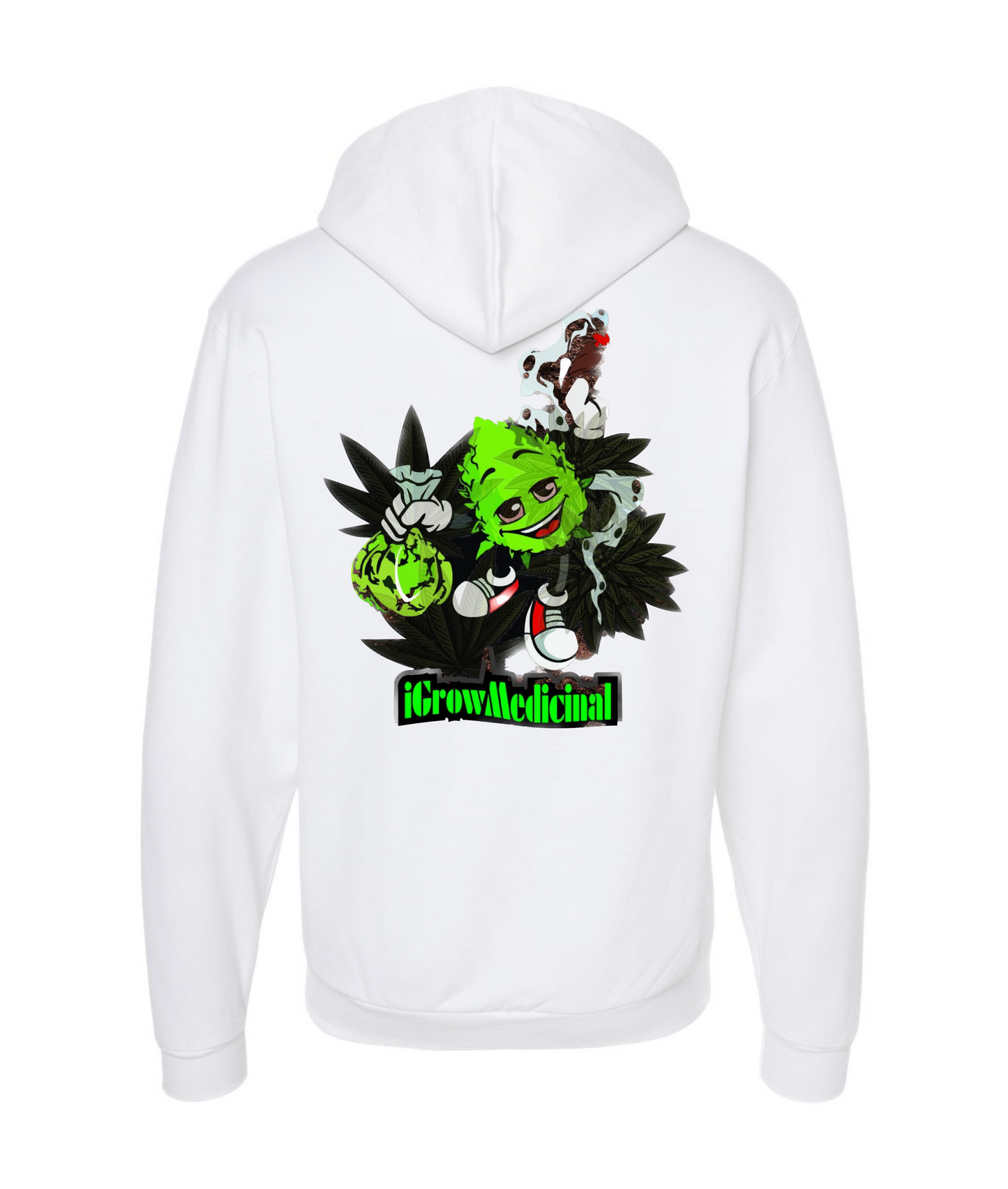 IGM Merch - iGrowMedicinal1 - White Zip Up Hoodie