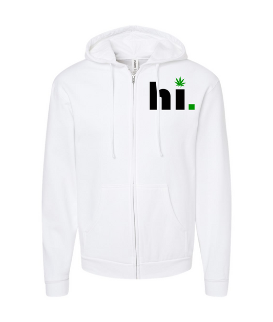 V-IGMMTOP - iGrowMedicinal1 - White Zip Up Hoodie