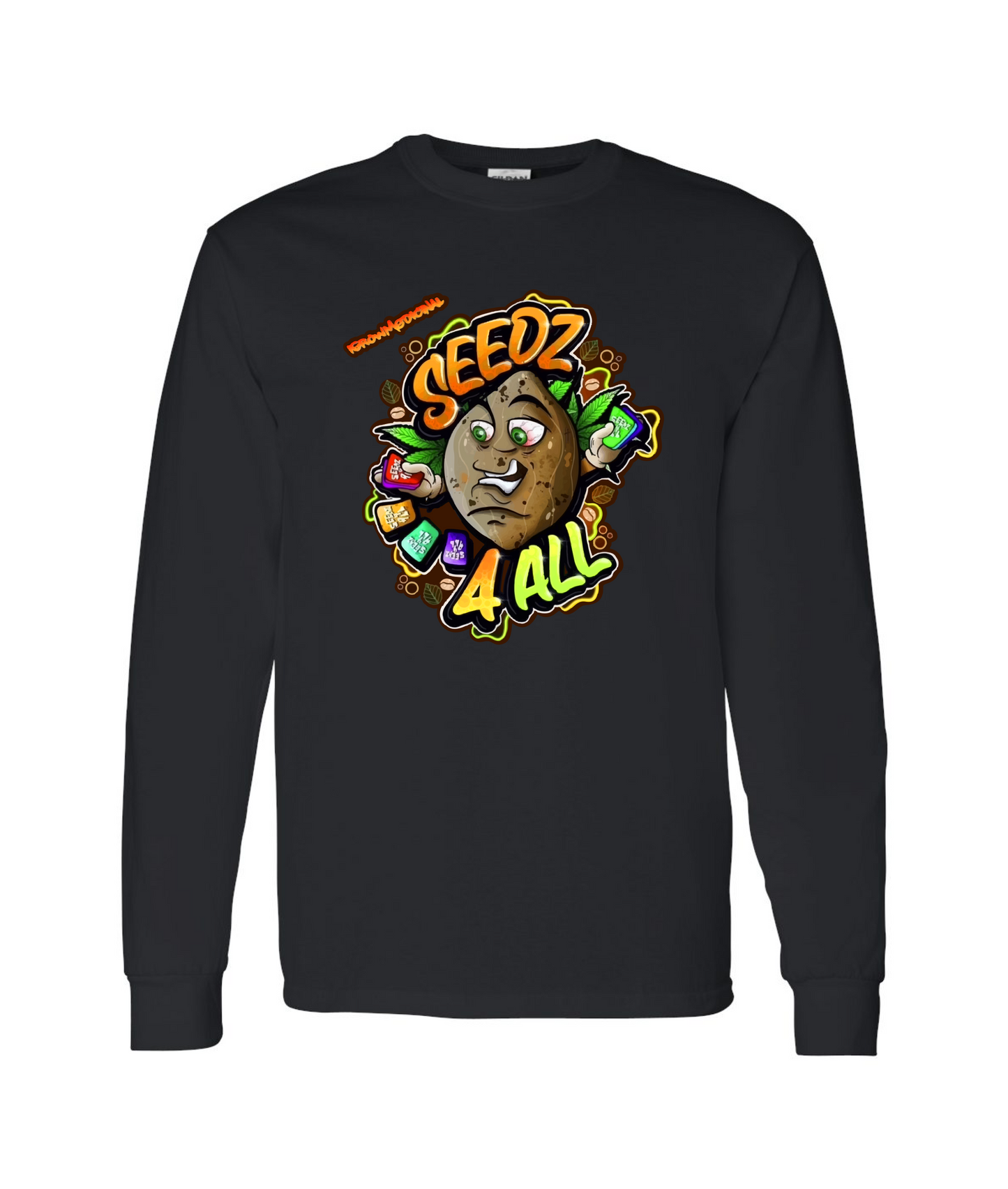 V-IGMMTOP - iGrowMedicinal2 - Black Long Sleeve T