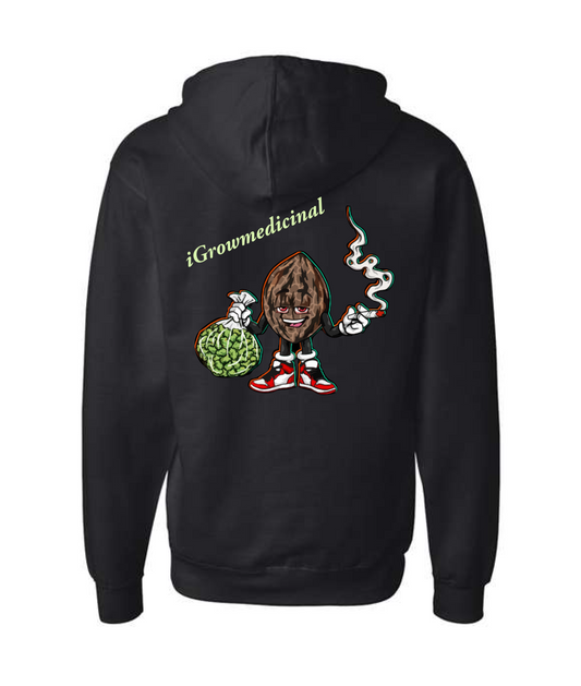 IGM Merch - iGrowMedicinal2 - Black Zip Up Hoodie