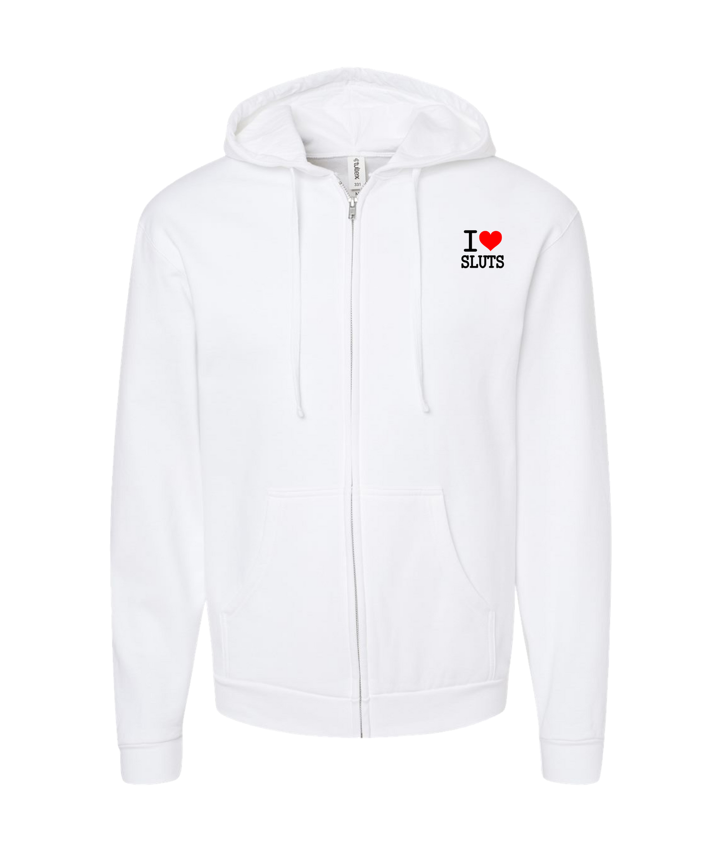 iheartgrafix - I Heart Sluts - White Zip Up Hoodie