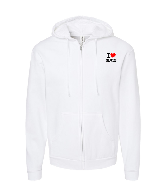 V-IHGTOP - I Heart Sluts - White Zip Up Hoodie