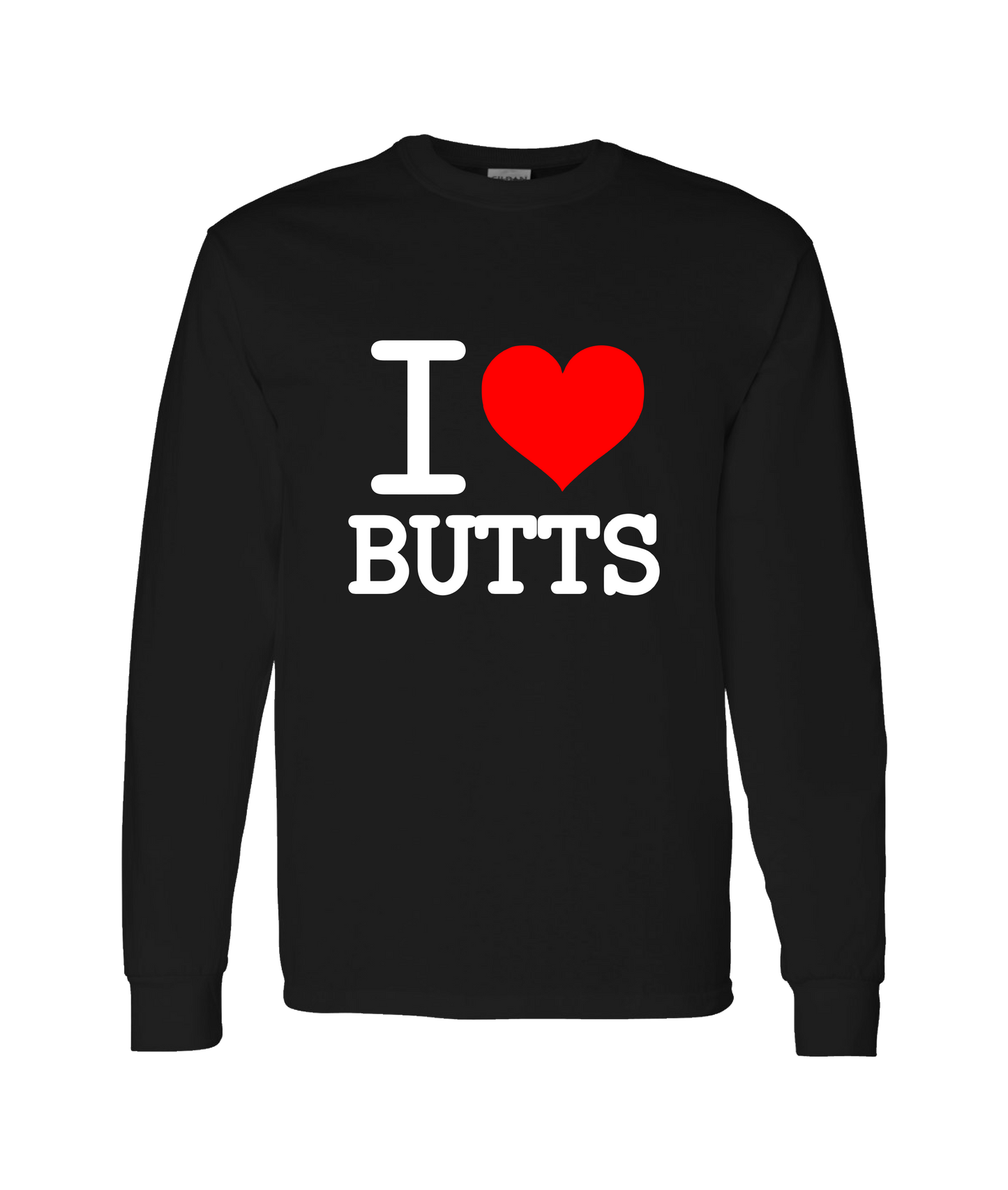 V-IHGTOP - I Heart Butts - Black Long Sleeve T