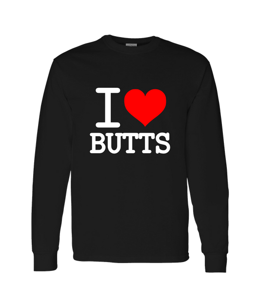 V-IHGTOP - I Heart Butts - Black Long Sleeve T