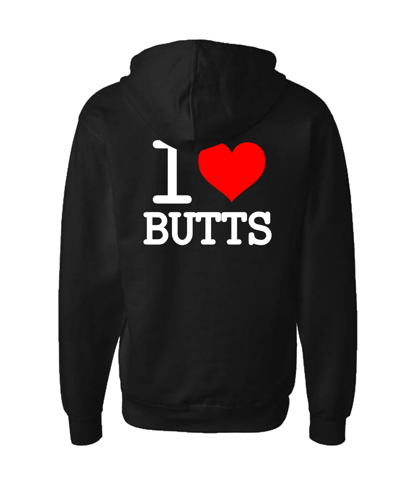 iheartgrafix - I Heart Butts - Black Zip Up Hoodie