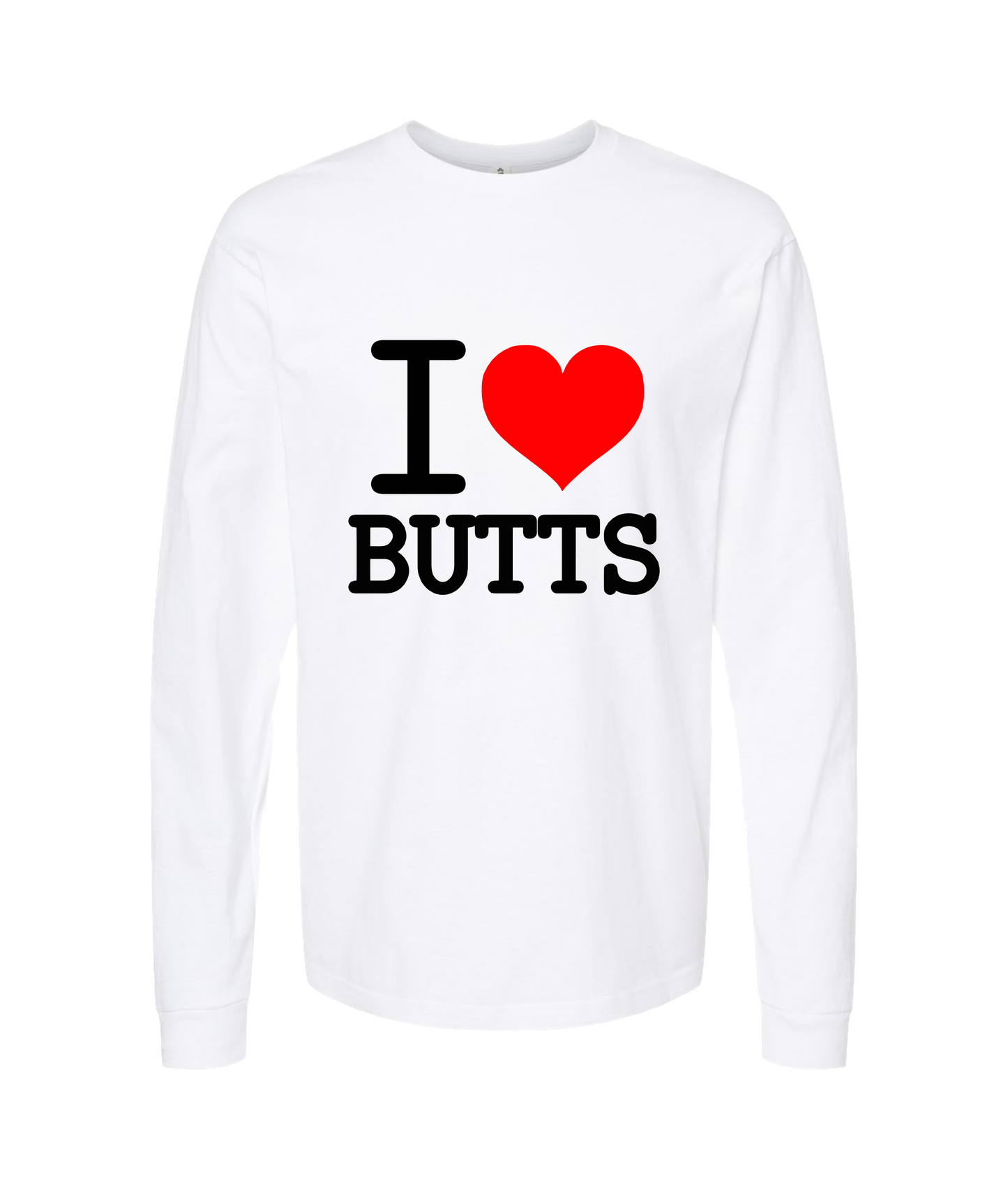 V-IHGTOP - I Heart Butts - White Long Sleeve T