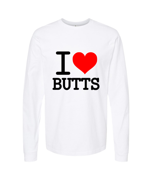 V-IHGTOP - I Heart Butts - White Long Sleeve T