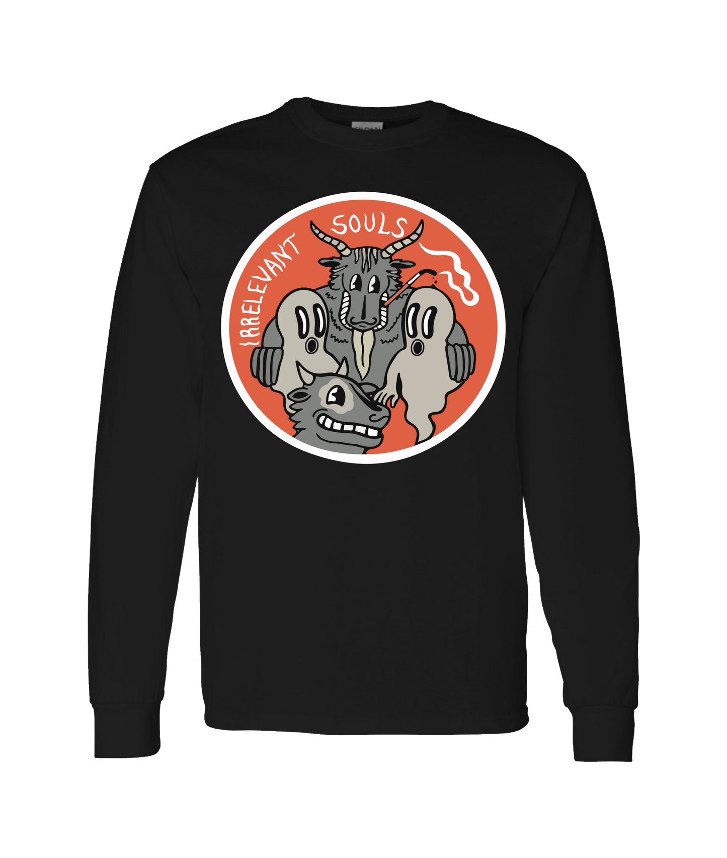 Irrelevant Souls - LOGO 2 - Black Long Sleeve T