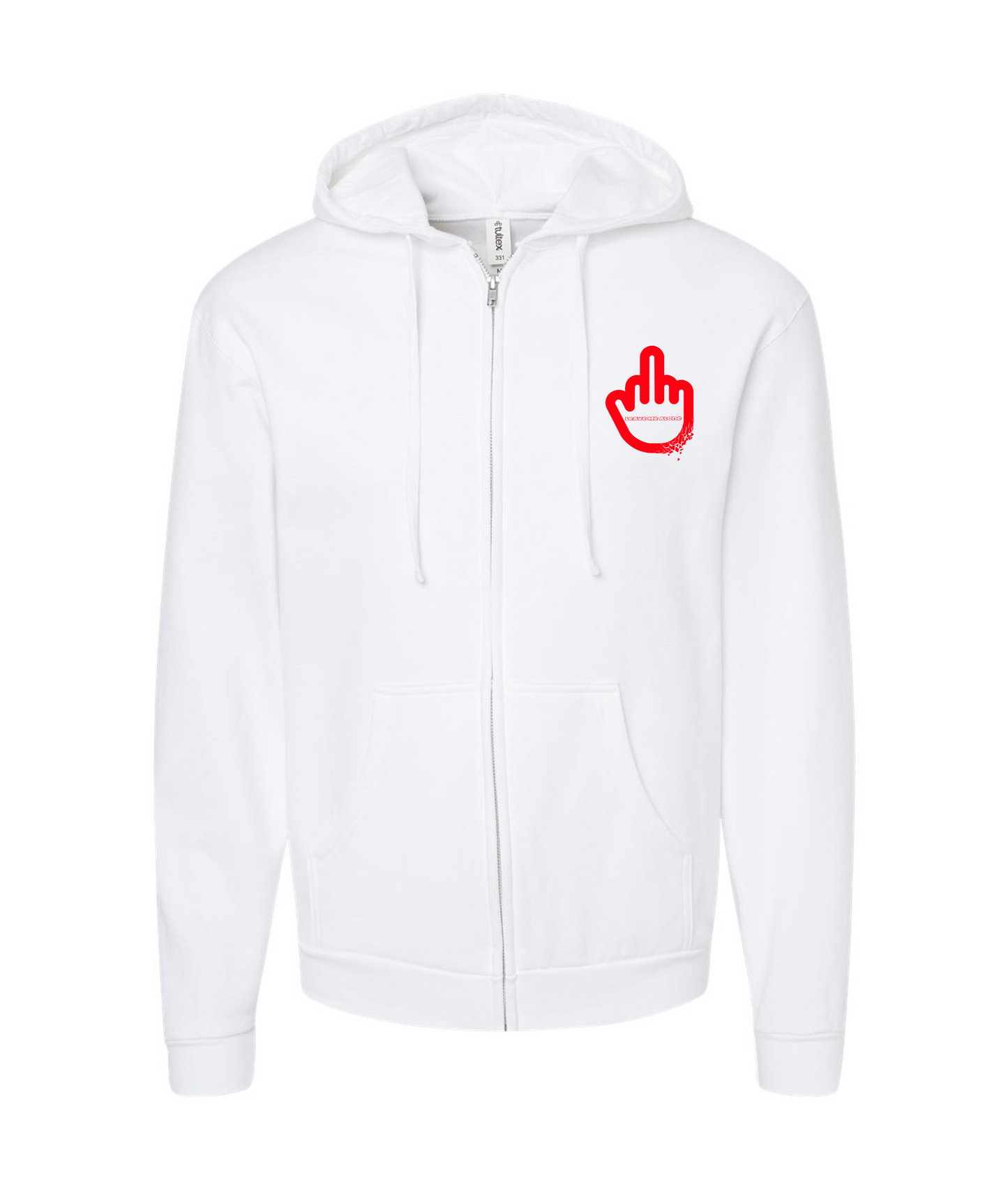 IzzleGangMerch - LEAVE ME ALONE - White Zip Up Hoodie