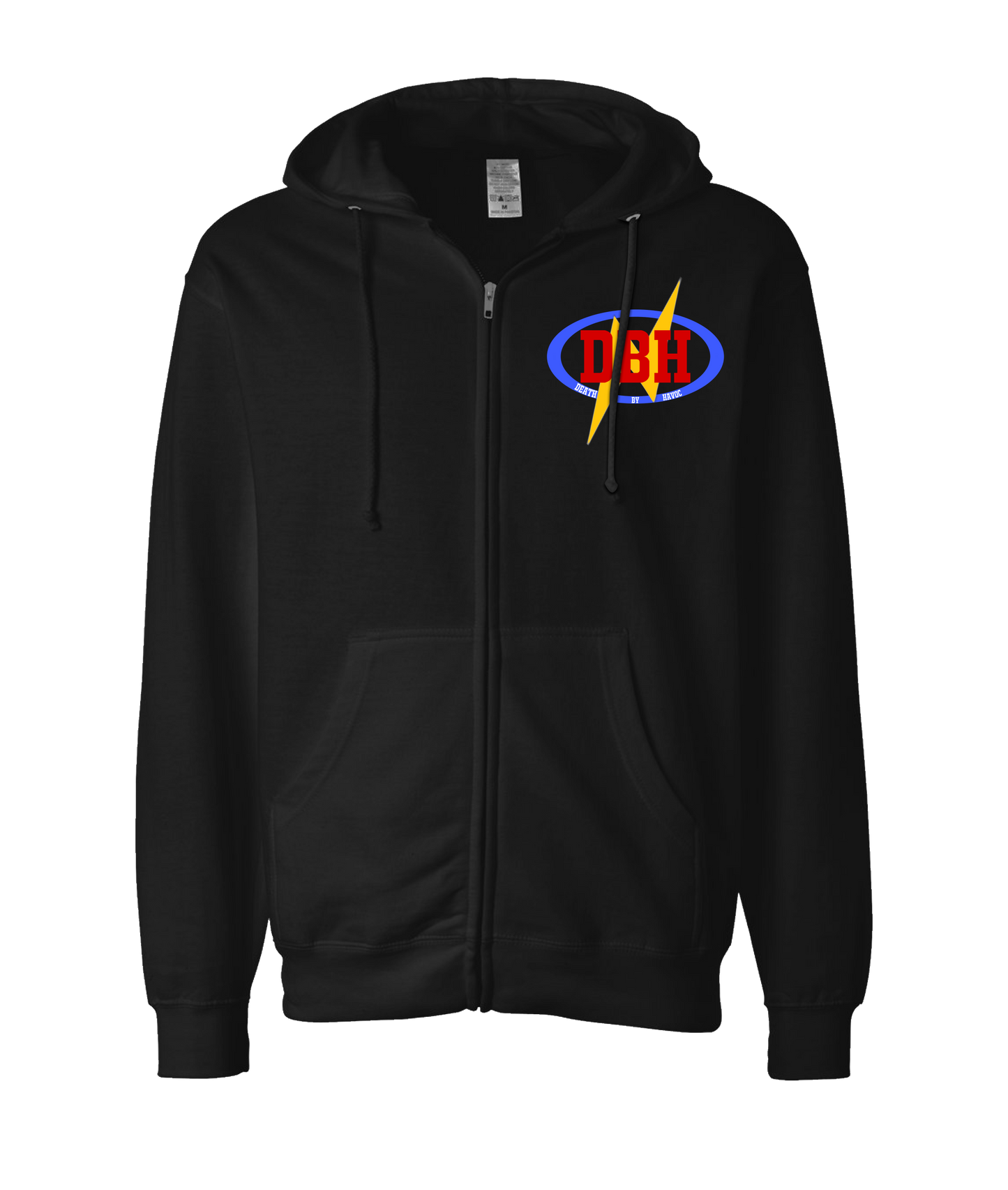 V-JBHMSTOP - JB HAVOC FMW TRIBUTE LOGO - Black Zip Up Hoodie