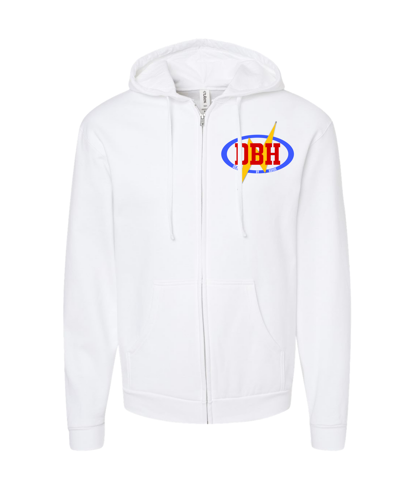 V-JBHMSTOP - JB HAVOC FMW TRIBUTE LOGO - White Zip Up Hoodie