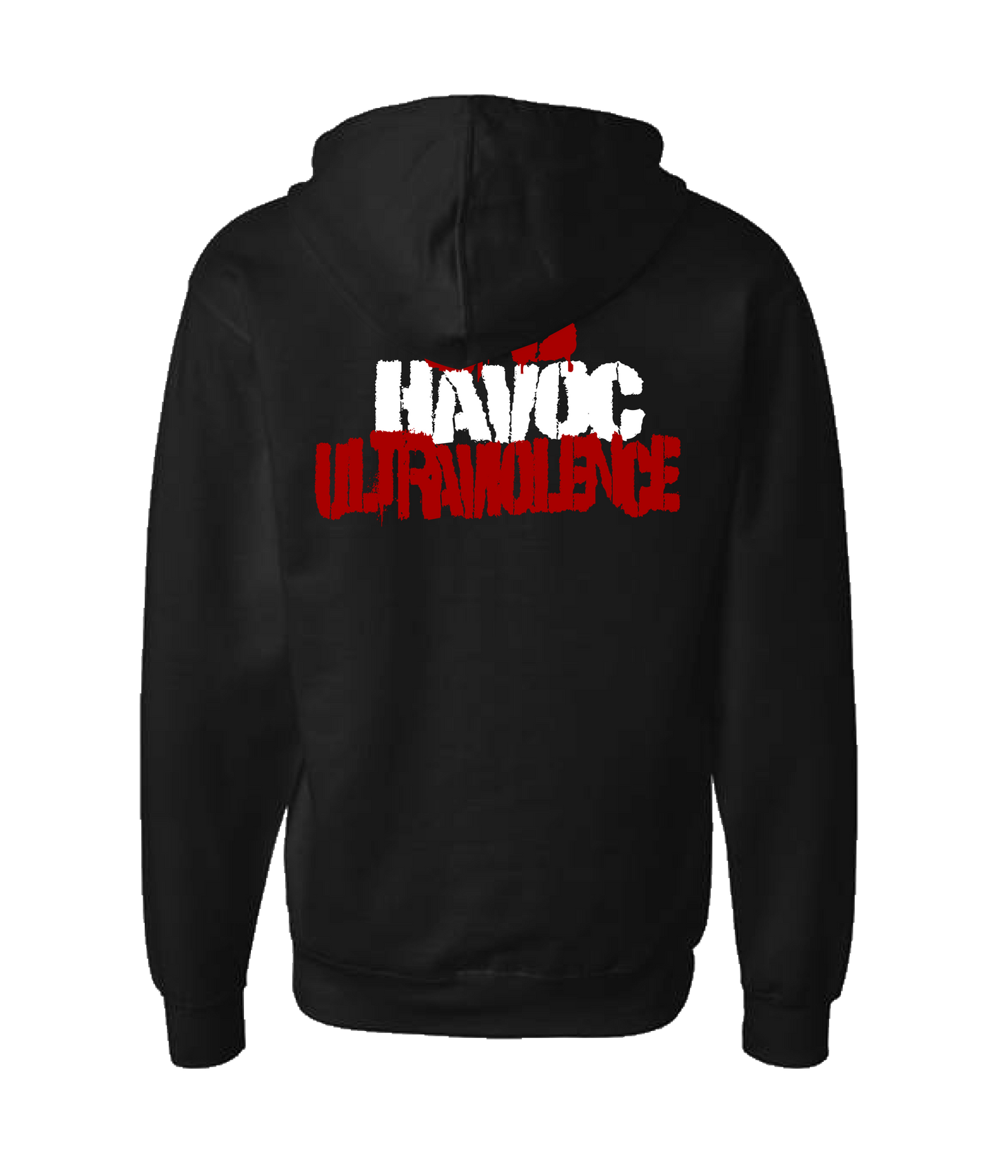 JB Havoc Merch Store - JB HAVOC ULTRAVIOLENCE - Black Zip Up Hoodie