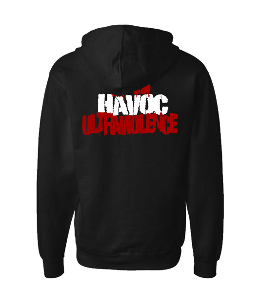 V-JBHMSTOP - JB HAVOC ULTRAVIOLENCE - Black Zip Up Hoodie
