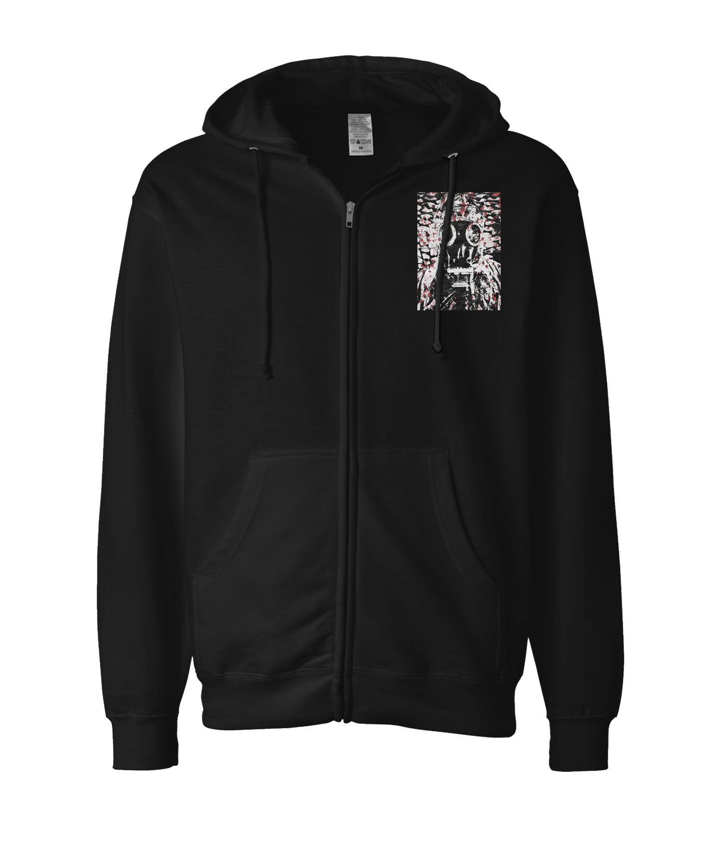 V-JBPTOP - Gas Mask - Black Zip Up Hoodie
