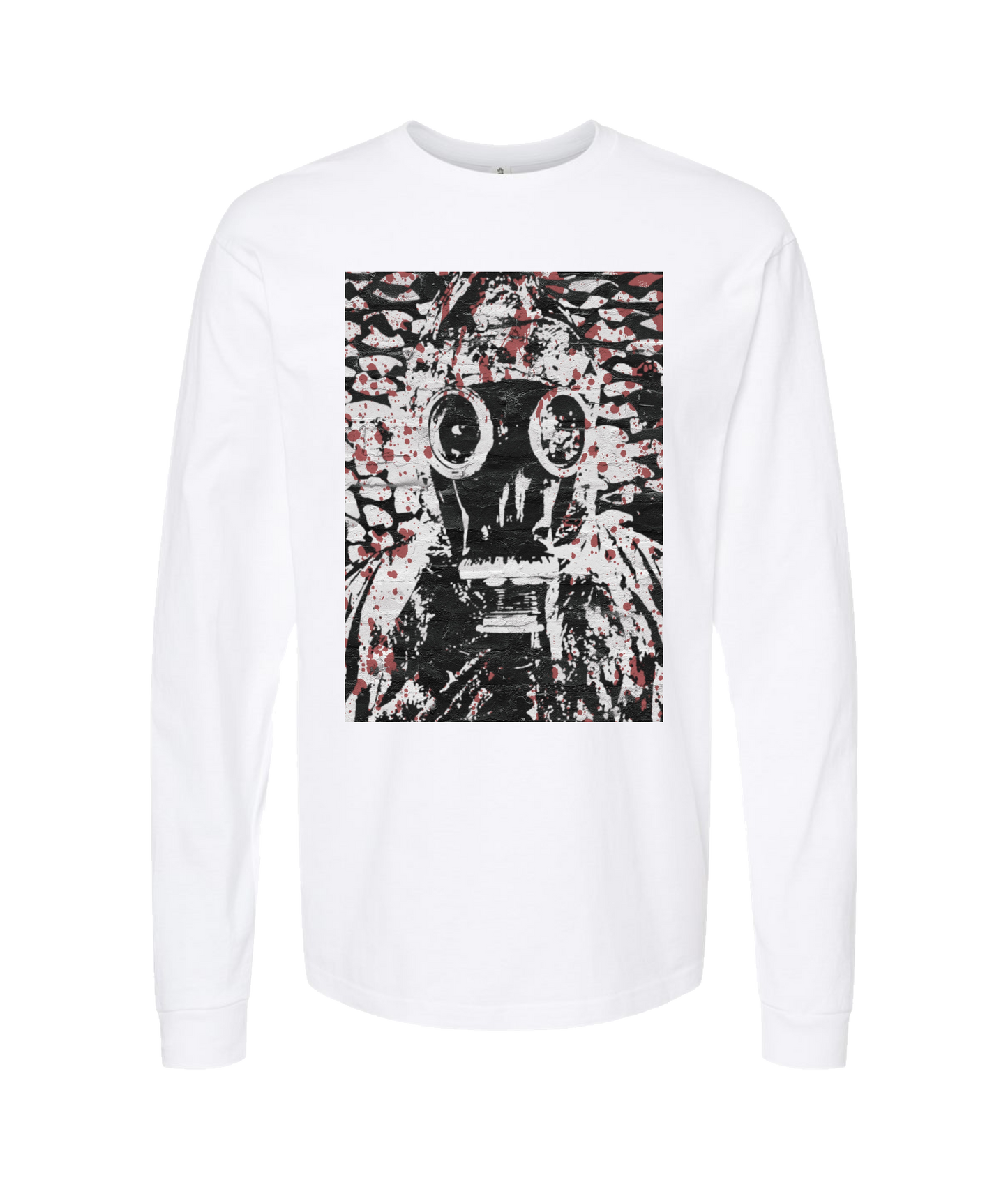 V-JBPTOP - Gas Mask - White Long Sleeve T