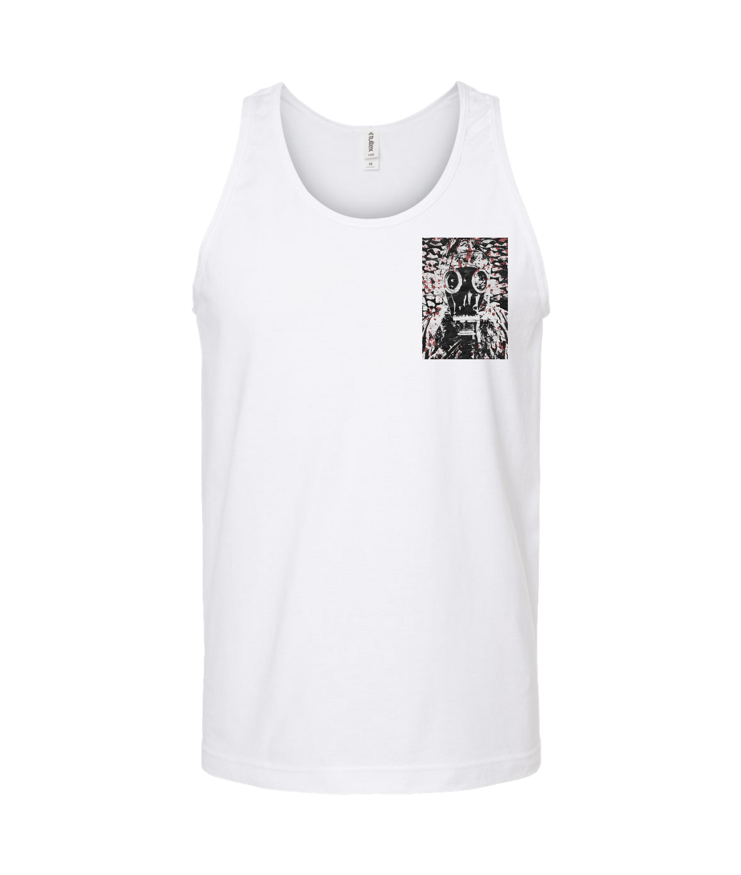 V-JBPTOP - Gas Mask - White Tank Top