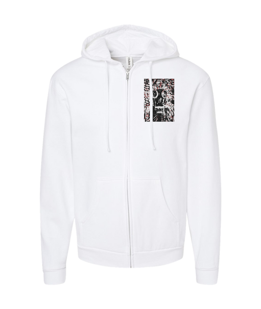 V-JBPTOP - Gas Mask - White Zip Up Hoodie