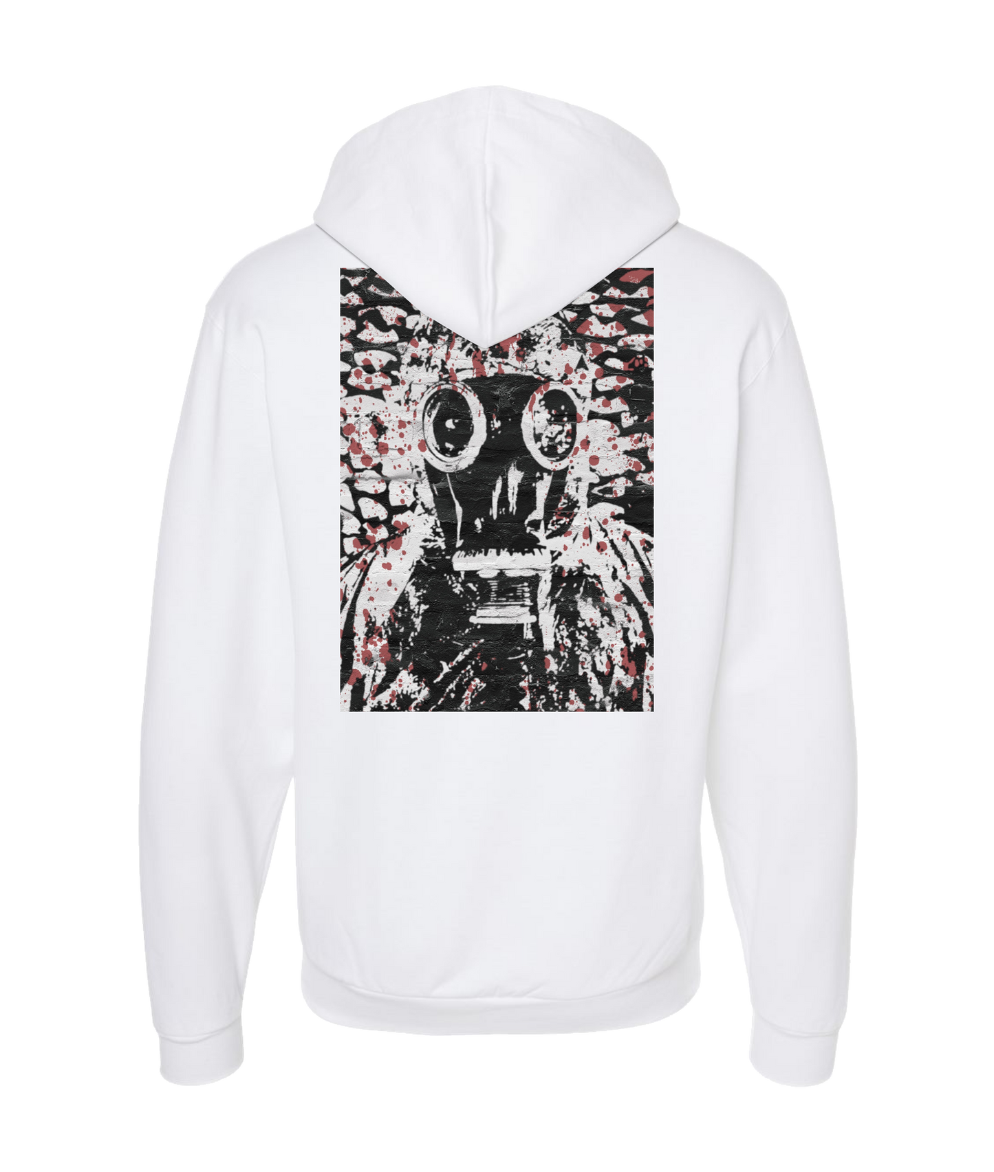 V-JBPTOP - Gas Mask - White Zip Up Hoodie