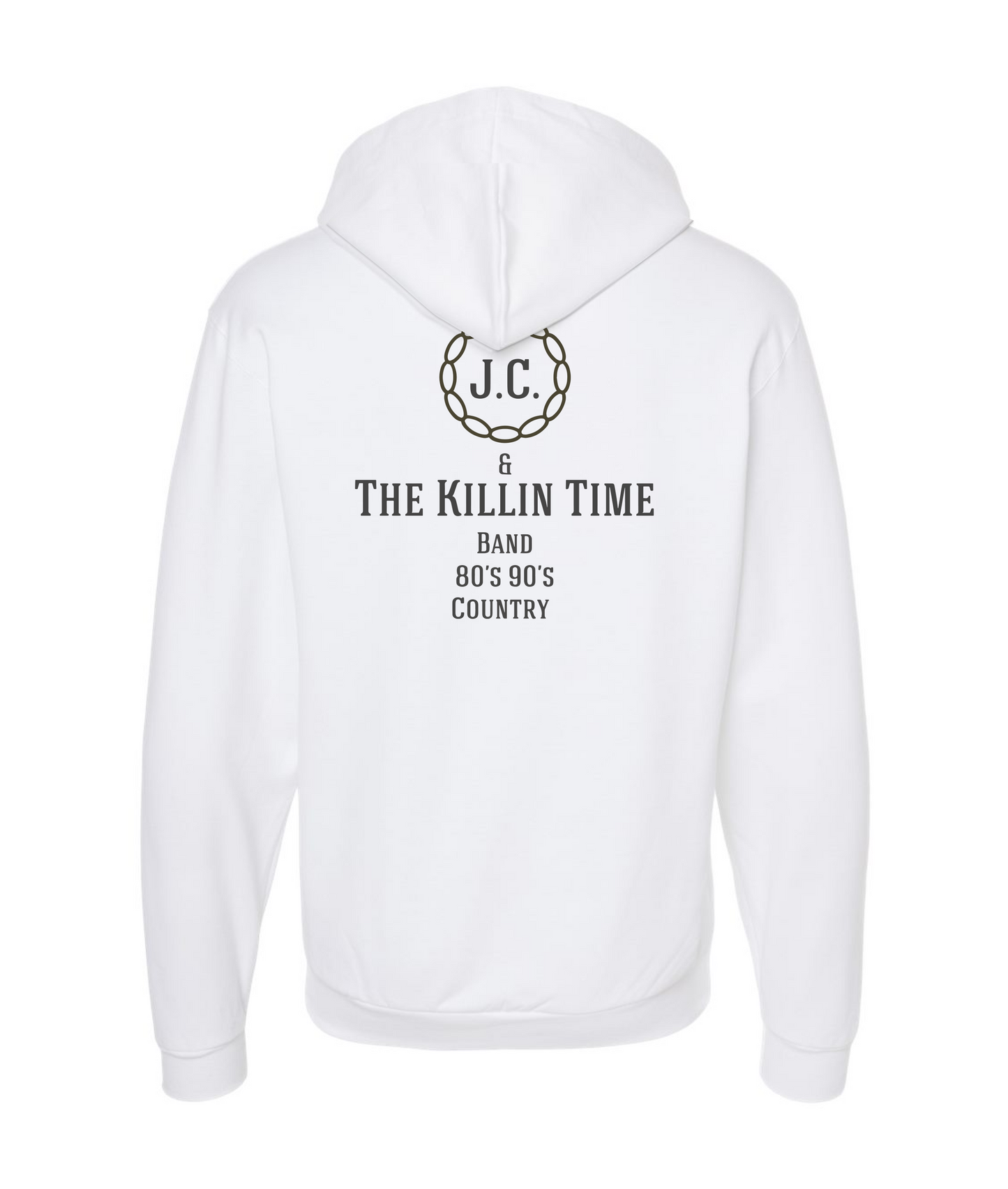 JC & The Killin Time Band - Round Logo - White Zip Hoodie