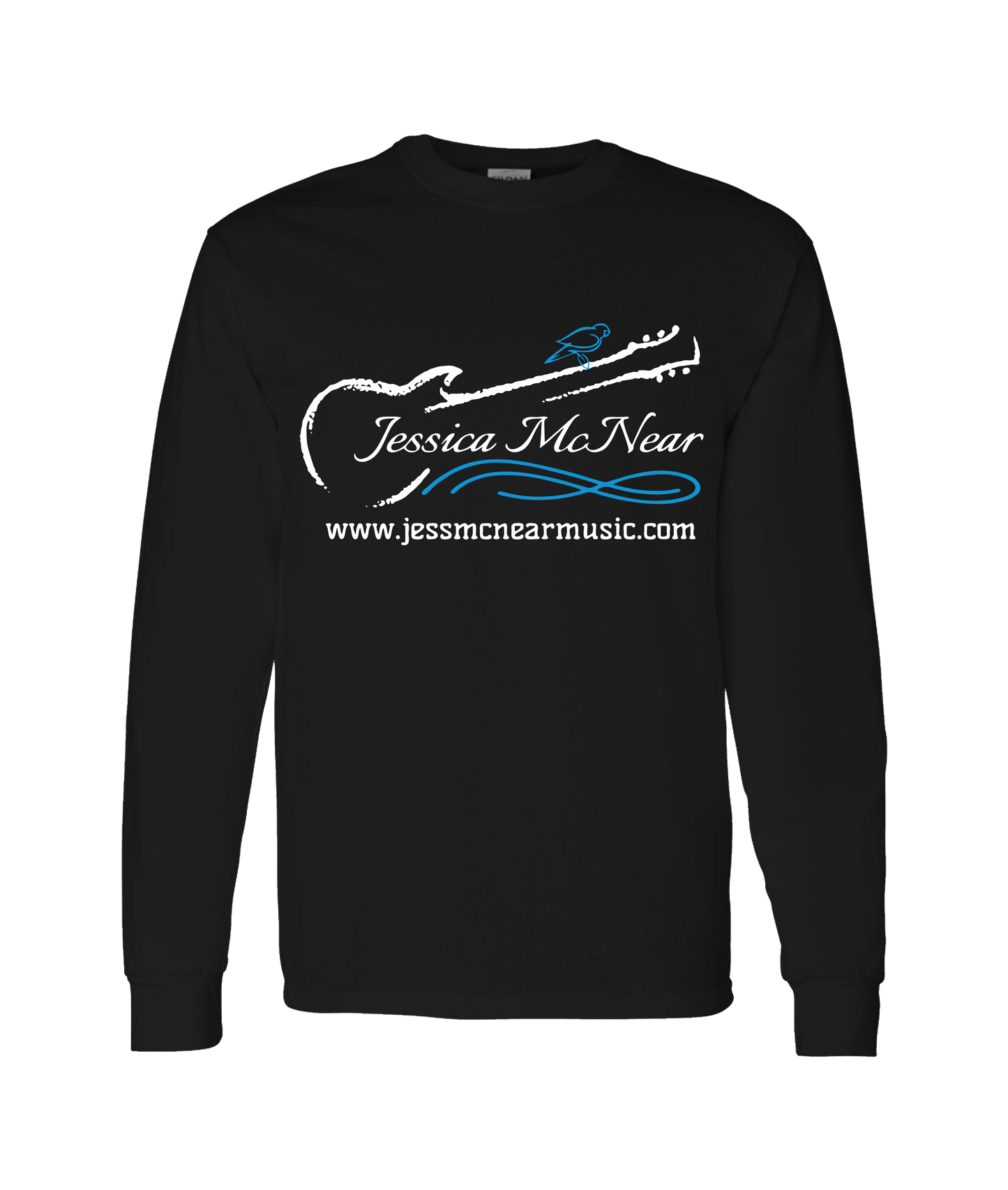 Jessica McNear - GUITAR BIRD - Black Long Sleeve T