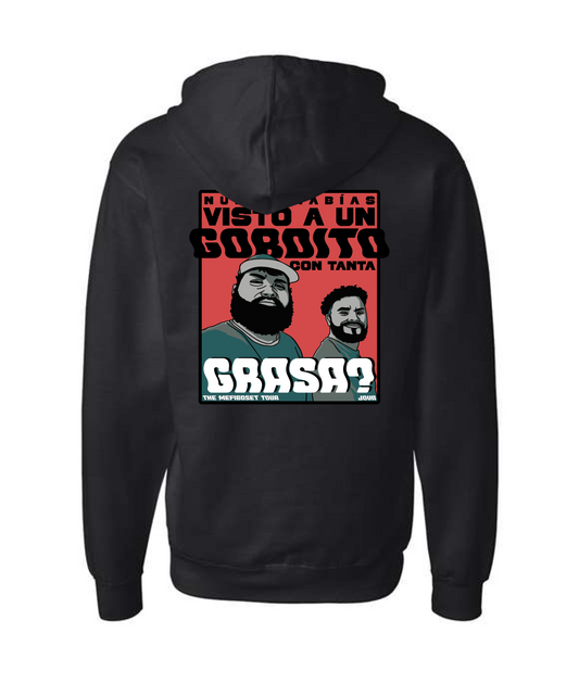 V-JMMTOP - GRASA? - Black Zip Up Hoodie