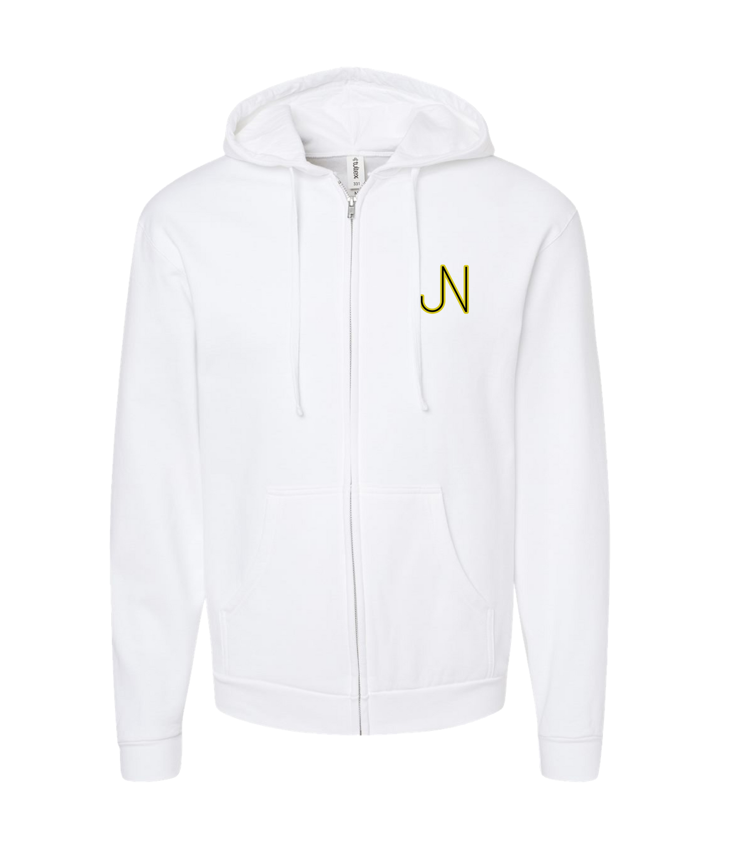 James Neary Music - JN (Yellow) - White Zip Up Hoodie