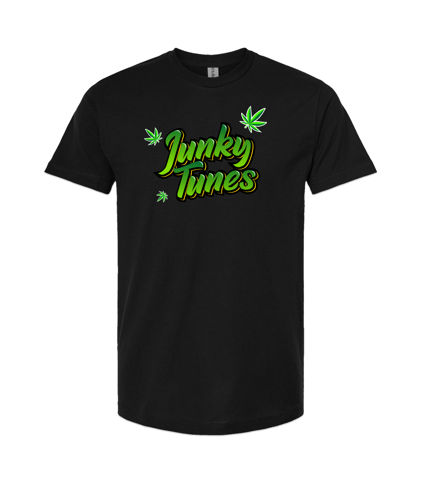 JunkyTunes - Logo Green - Black T-Shirt