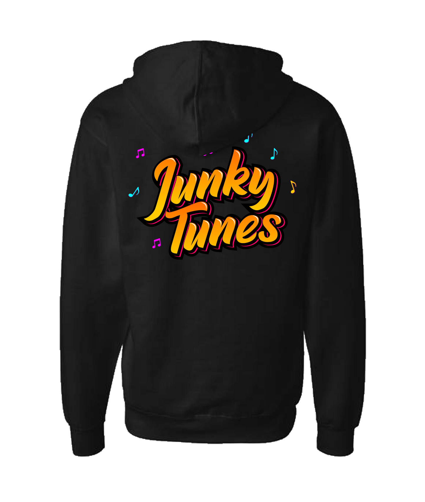 JunkyTunes - Logo Orange - Black Zip Up Hoodie