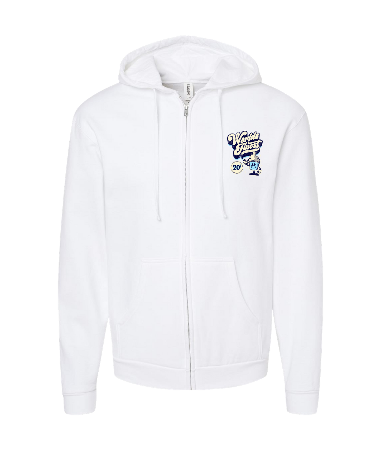 khaotic Threads - Worlds Finest - White Zip Up Hoodie