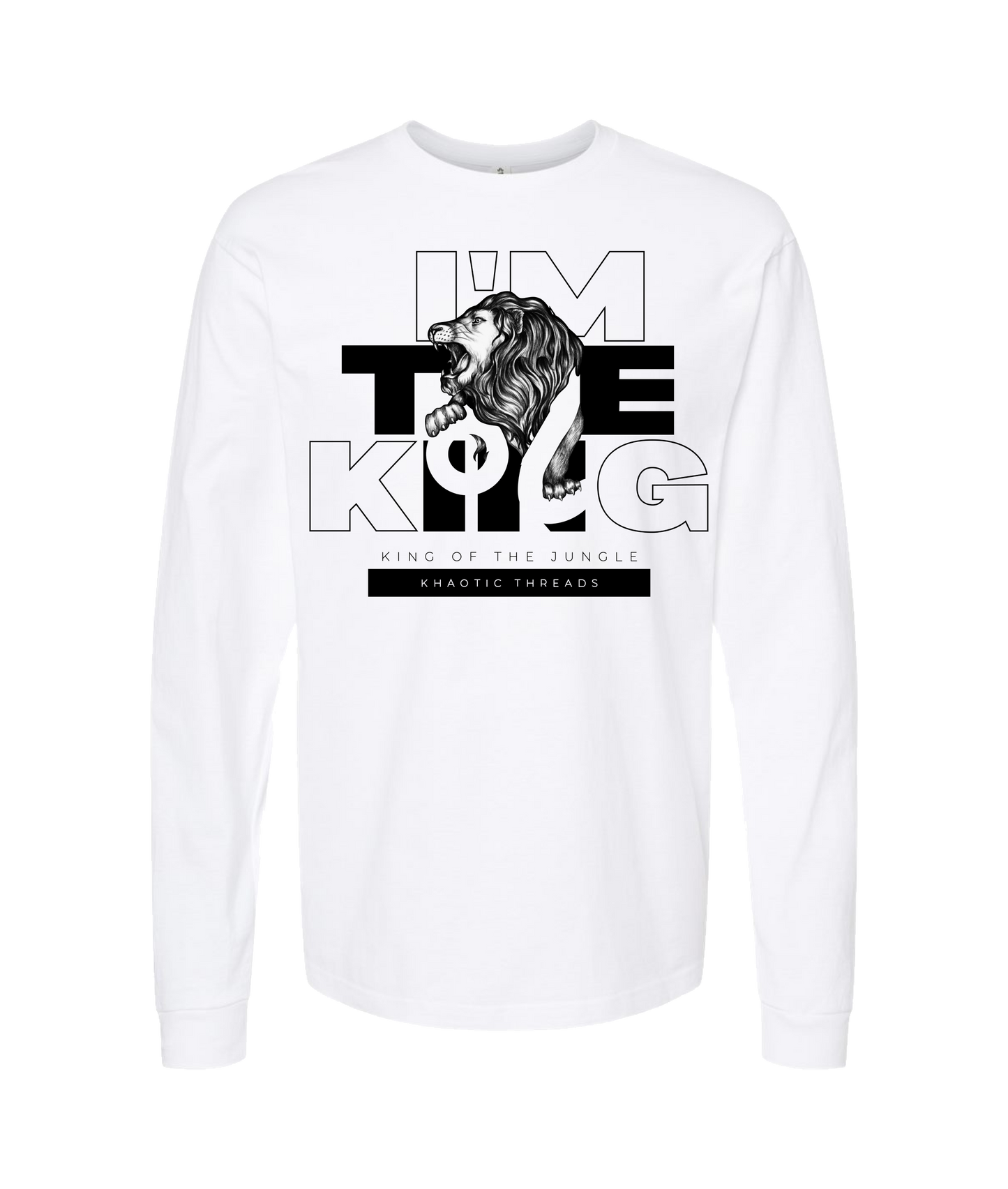 khaotic Threads - I'm The King - White Long Sleeve T