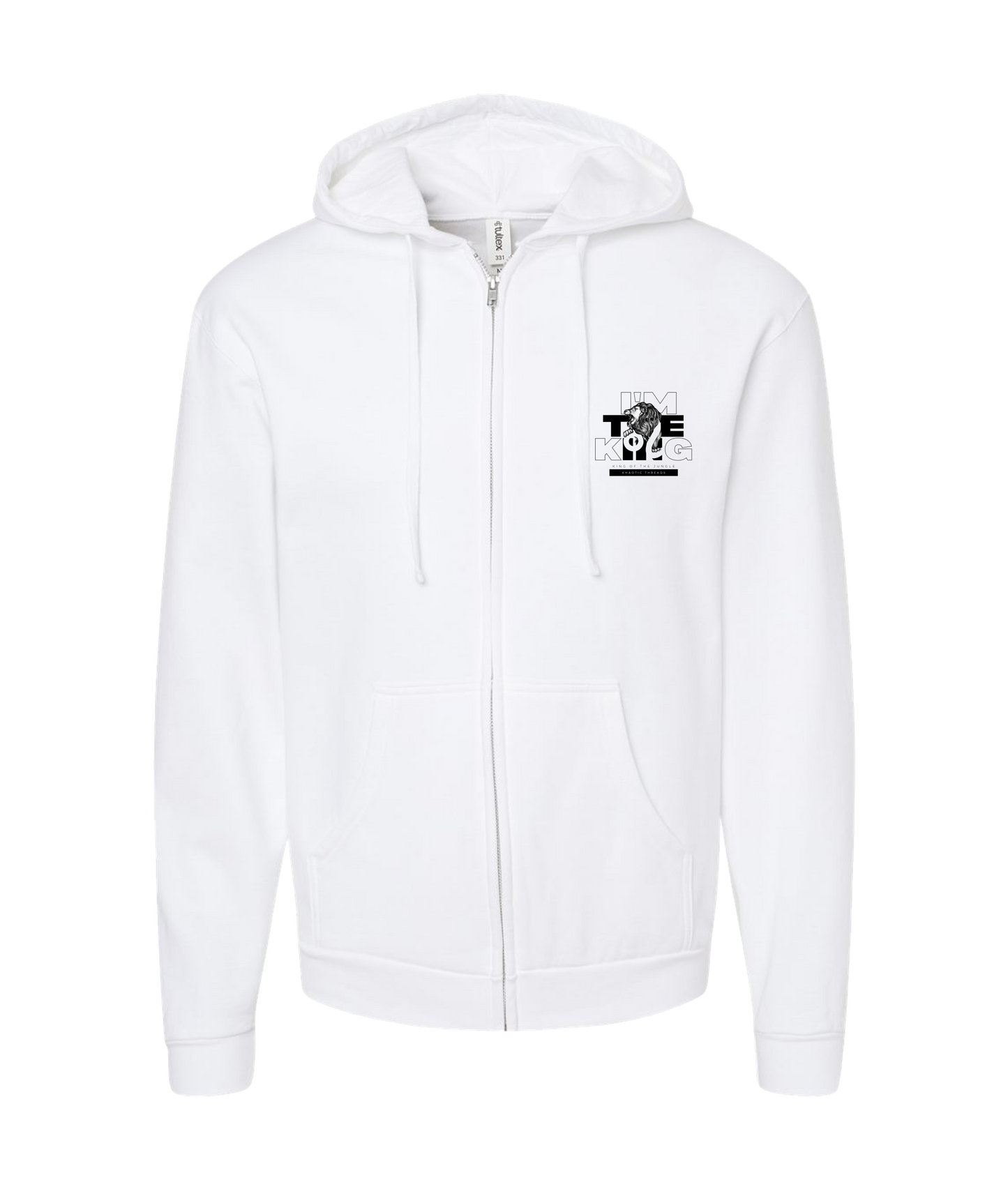 khaotic Threads - I'm The King - White Zip Up Hoodie