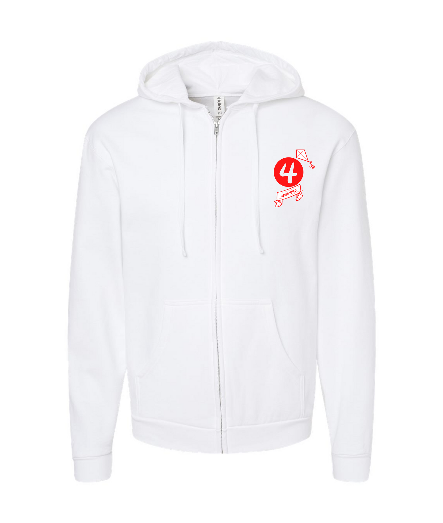 V-KLYFTOP - 4EVERKITED - White Zip Up Hoodie