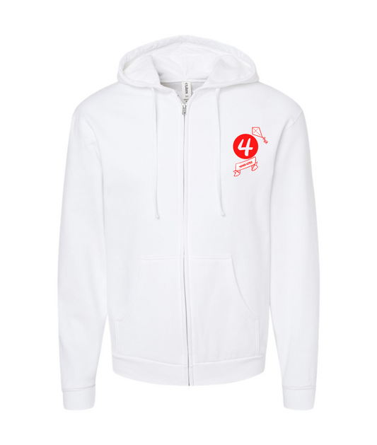 V-KLYFTOP - 4EVERKITED - White Zip Up Hoodie
