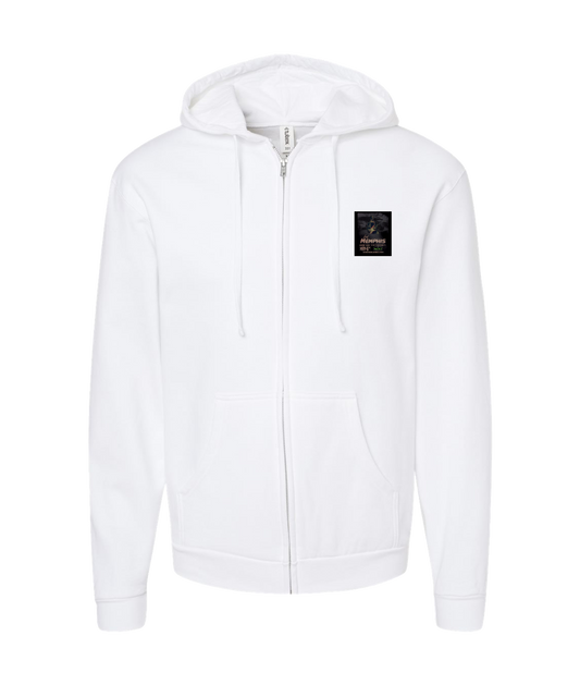 V-KMTOP - DESIGN 1 - White Zip Up Hoodie