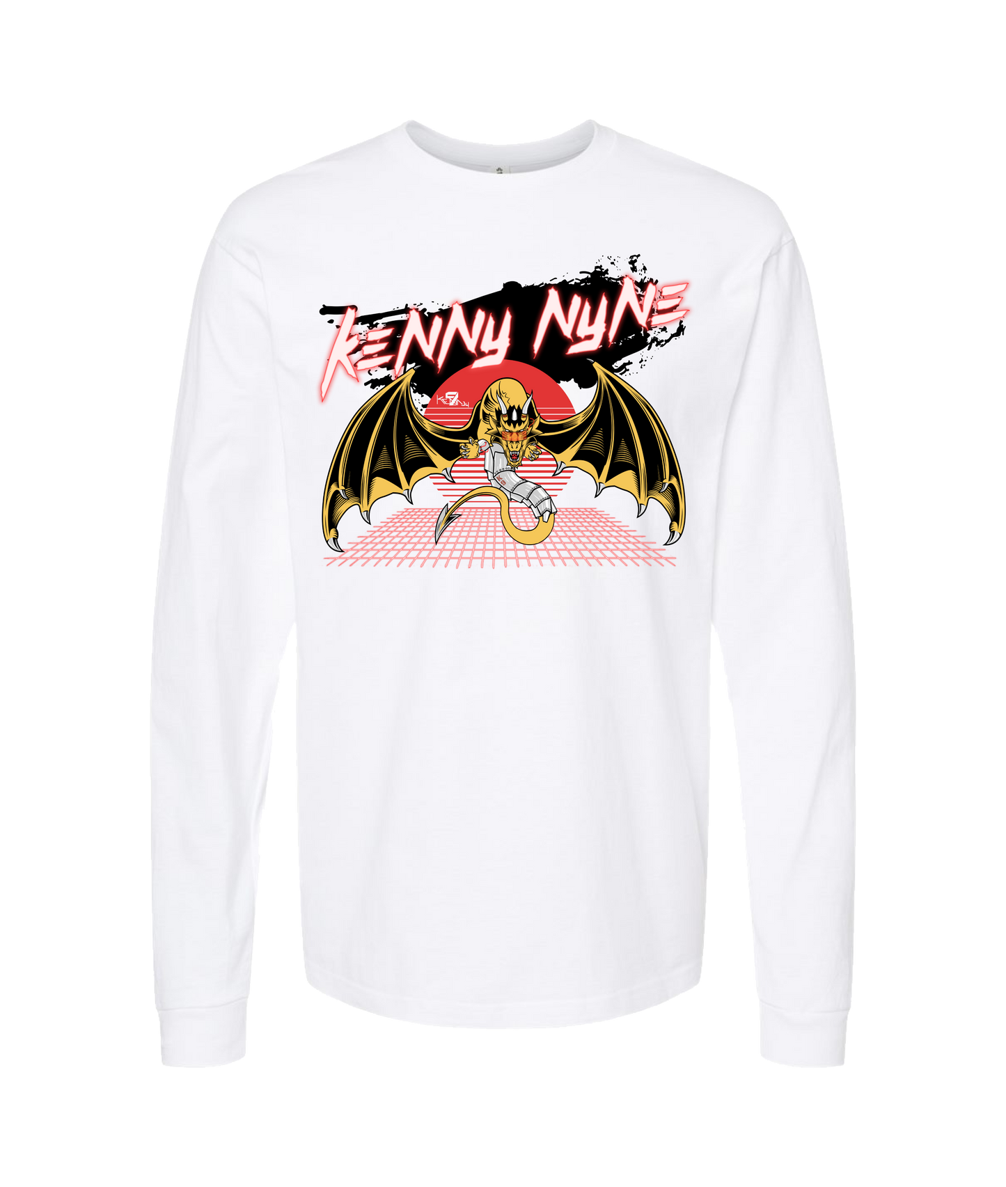 Kenny Nyne - Cyberdragon - White Long Sleeve T