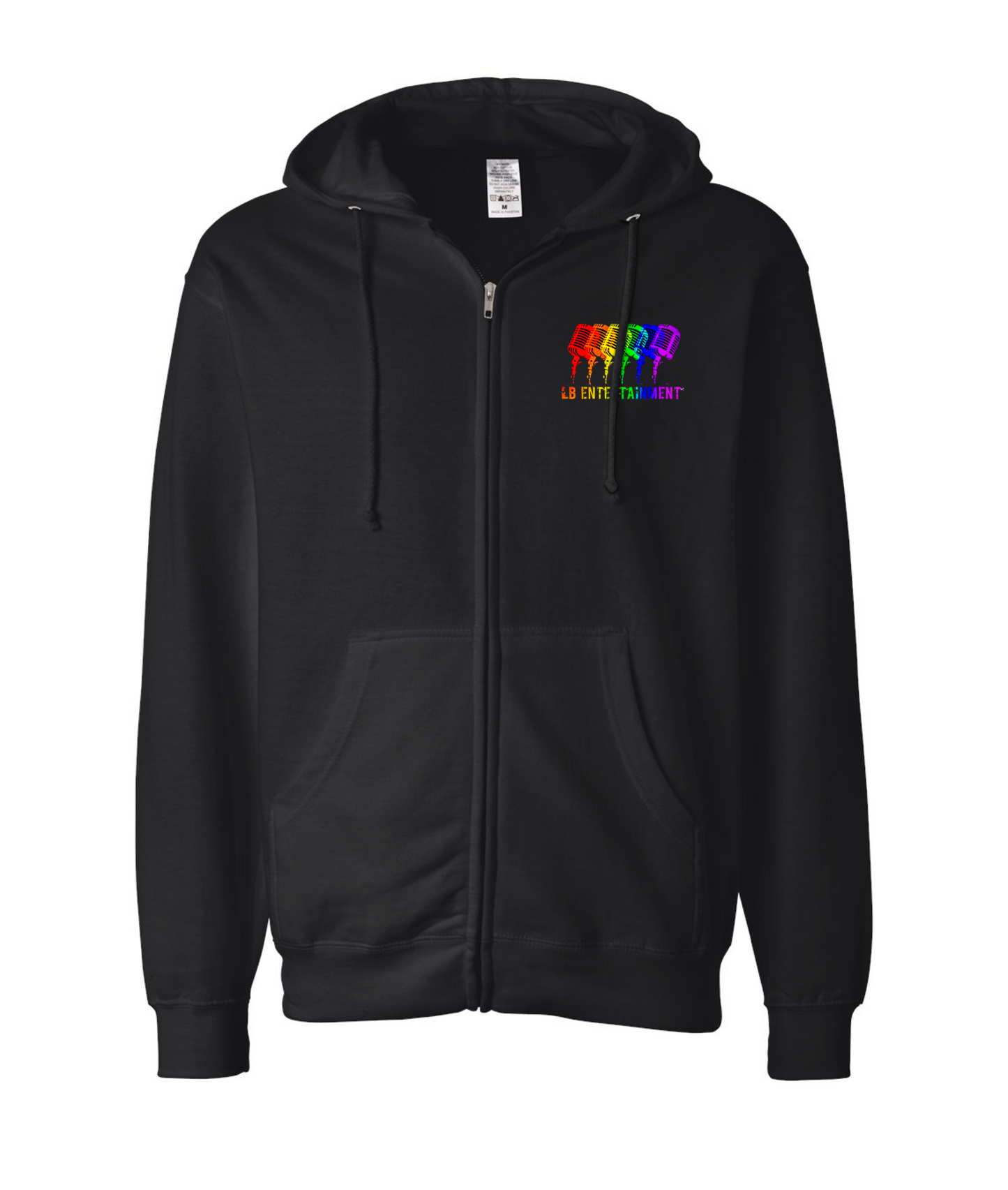 LB Entertainment - 2 Sided Logo - Black Zip Hoodie