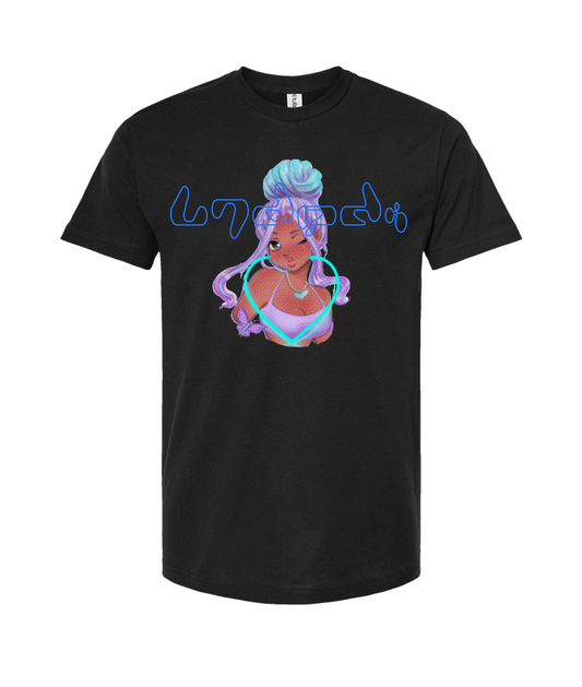 V-LECTOP - Anime Girl - Black T-Shirt