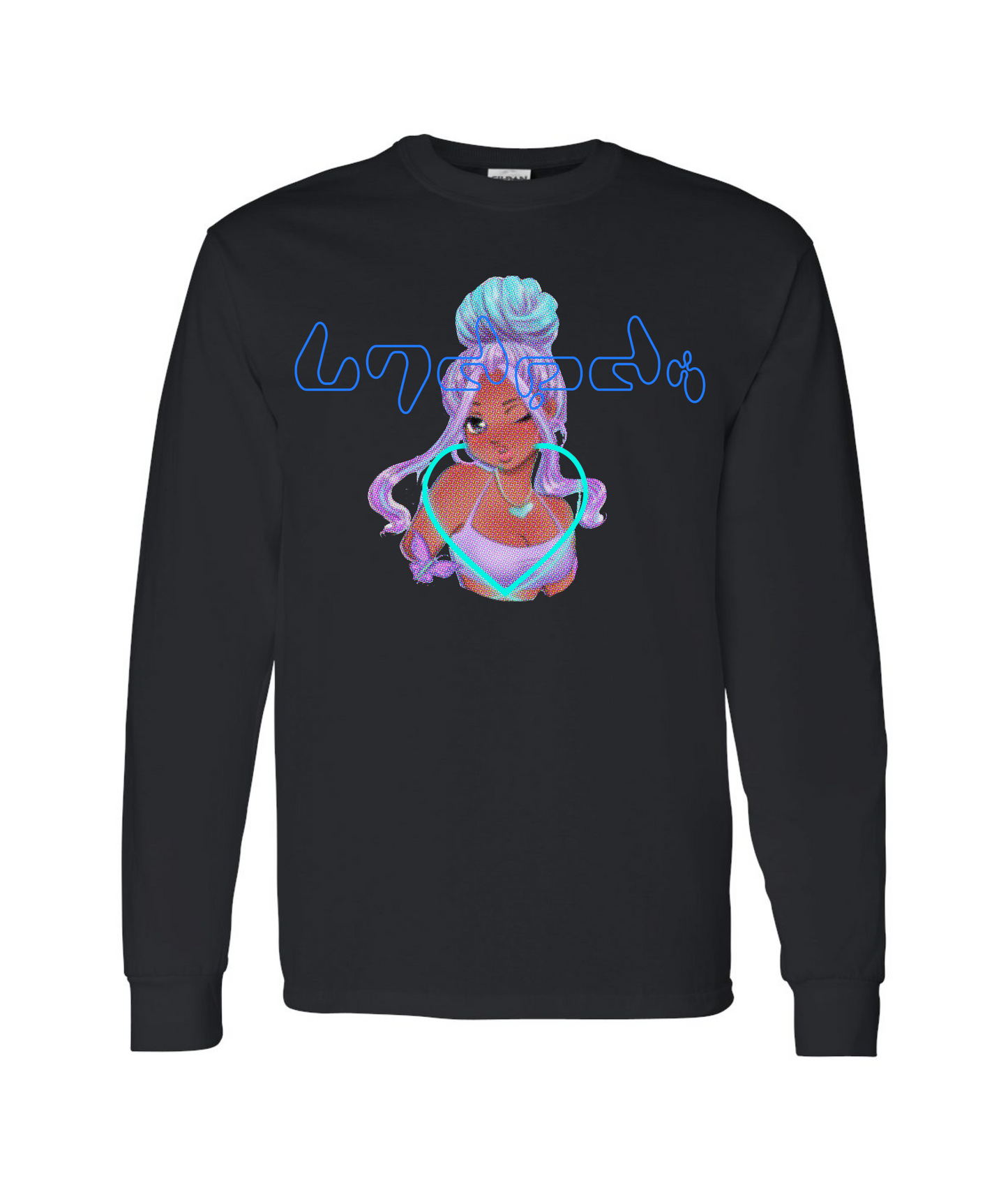 V-LECTOP - Anime Girl - Black Long Sleeve T