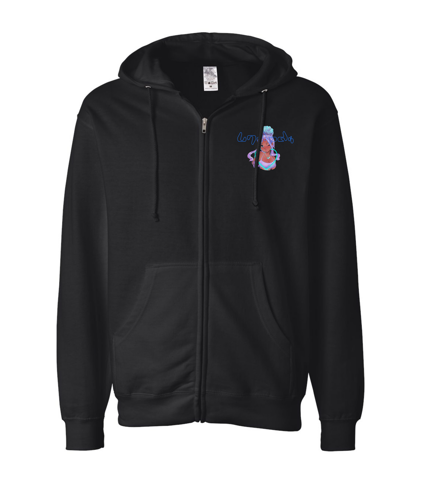 LimitedEdition Clothing - Anime Girl - Black Zip Up Hoodie