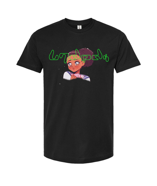 V-LECTOP - Anime Girl - Black T Shirt