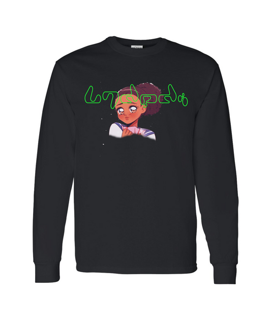 V-LECTOP - Anime Girl - Black Long Sleeve T