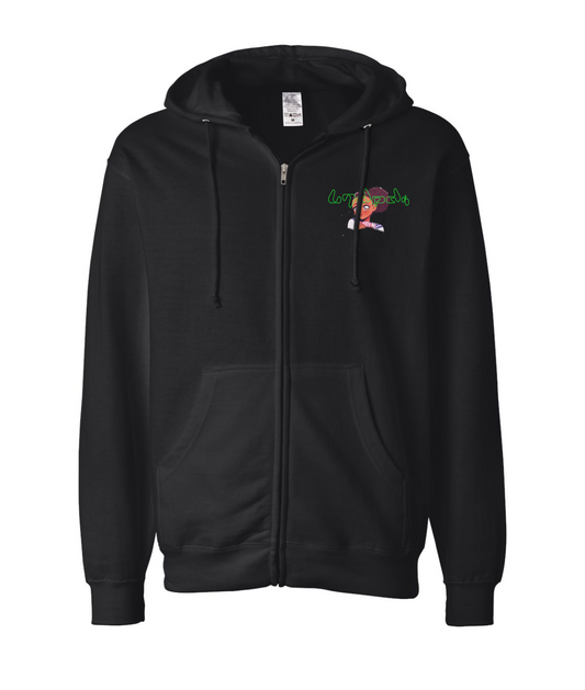 V-LECTOP - Anime Girl - Black Zip Up Hoodie